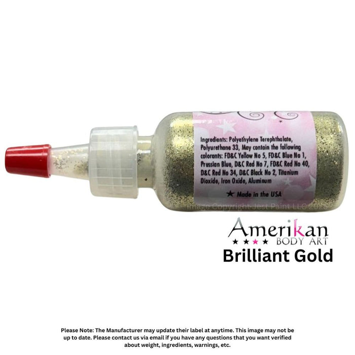 Amerikan Body Art | Face Paint Glitter Poof - Opaque Brilliant Gold (1/2oz) #24