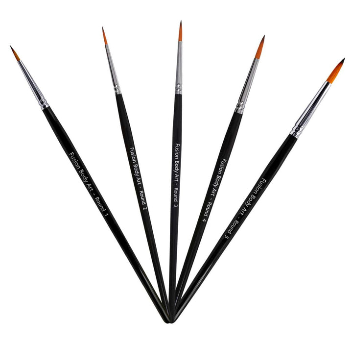 Fusion Body Art | Face Paint Brush - SET OF 5 Rounds