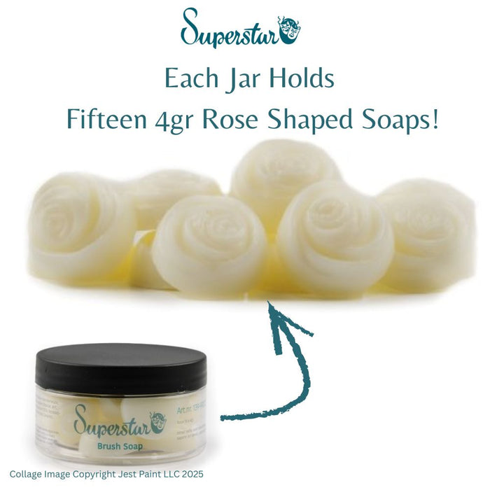 SUPERSTAR | Brush Soap -  (Lemon Scent) ROSES - 15 x 4gr