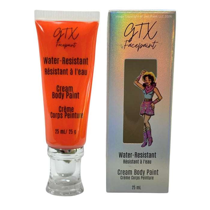 GTX Face Paint | Silicone Based Water Resistant Cream - Butternut Squash Orange -  25ml Easy Squeezy Tube