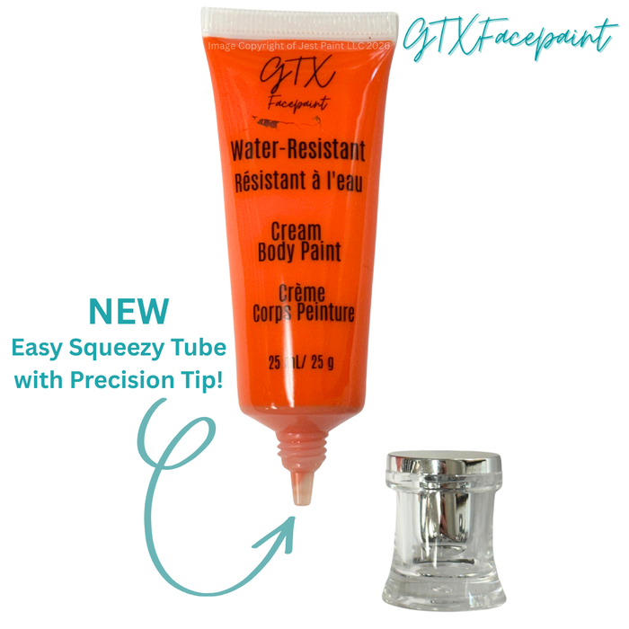 GTX Face Paint | Silicone Based Water Resistant Cream - Butternut Squash Orange -  25ml Easy Squeezy Tube