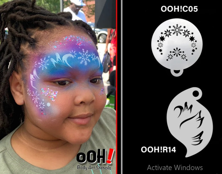 Ooh! Face Painting Stencil | Snowflake Flip #1 (C05)