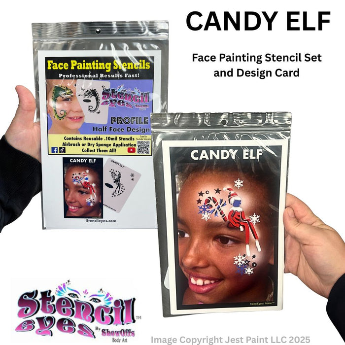 Stencil Eyes / Profiles - Face Painting Stencil - Candy Elf