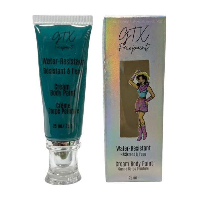 GTX Face Paint | Silicone Based Water Resistant Cream -  Cactus Mojito (Deep Turquoise)  -  25ml Easy Squeezy Tube