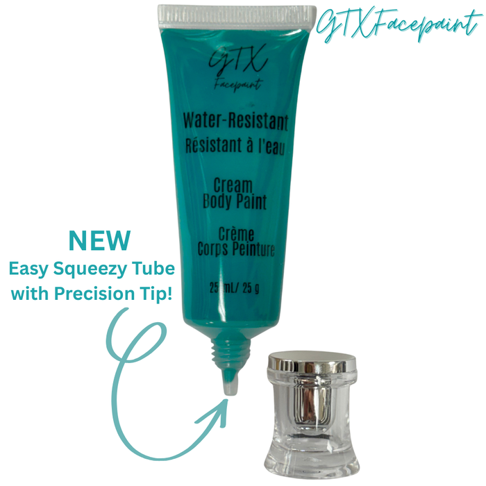 GTX Face Paint | Silicone Based Water Resistant Cream -  Cactus Mojito (Deep Turquoise)  -  25ml Easy Squeezy Tube