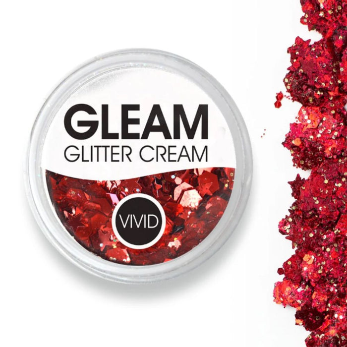VIVID Glitter |  GLEAM Glitter Cream | Small CARDINAL (10gr)
