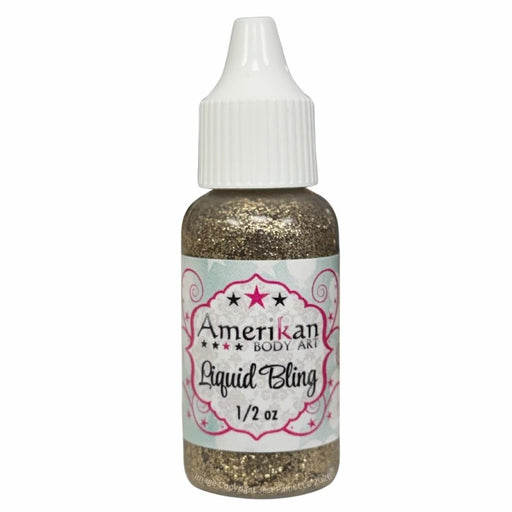 Amerikan Body Art | LIQUID BLING Face Painting Glitter Gel - Champagne Gold 1/2oz   #2