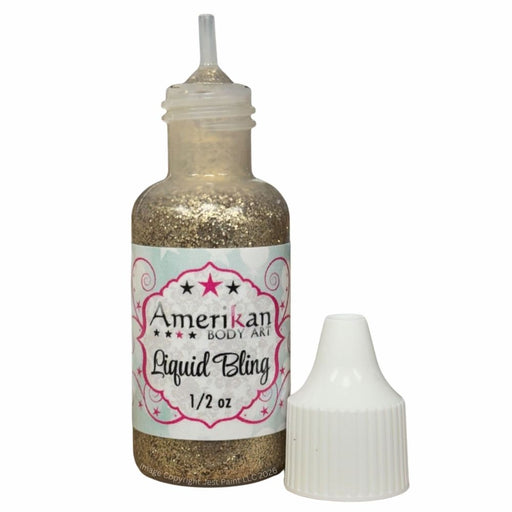 Amerikan Body Art | LIQUID BLING Face Painting Glitter Gel - Champagne Gold 1/2oz   #2