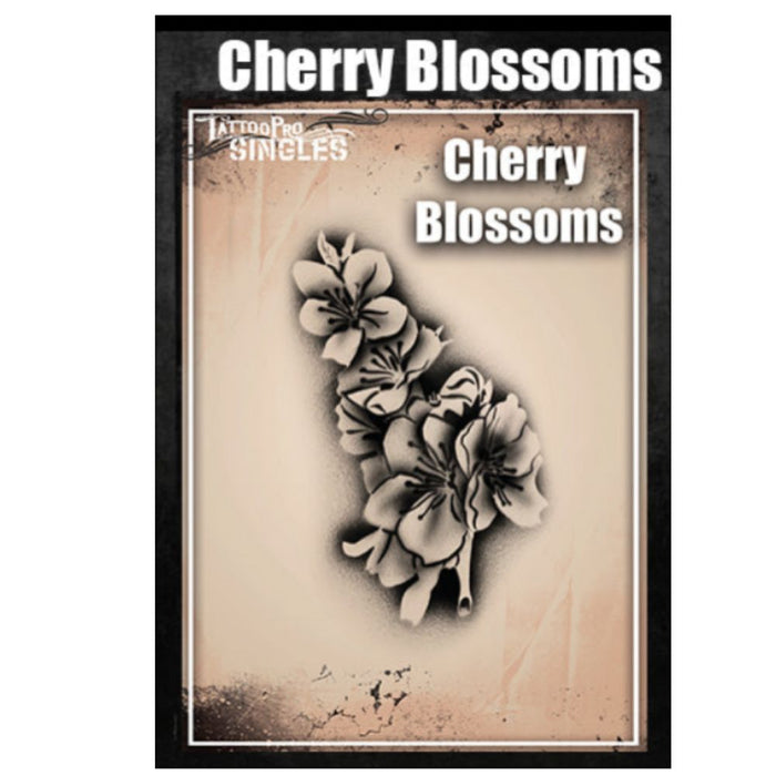 Tattoo Pro  | Body Painting Stencil - SINGLES Cherry Blossoms- S125