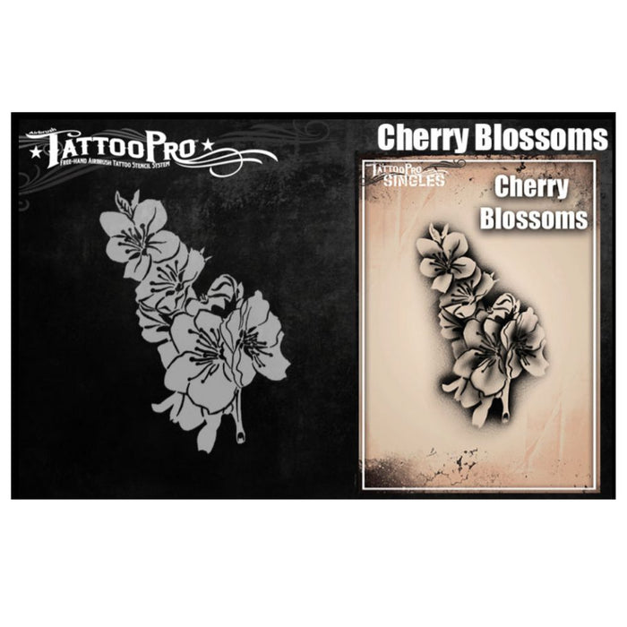 Tattoo Pro  | Body Painting Stencil - SINGLES Cherry Blossoms- S125