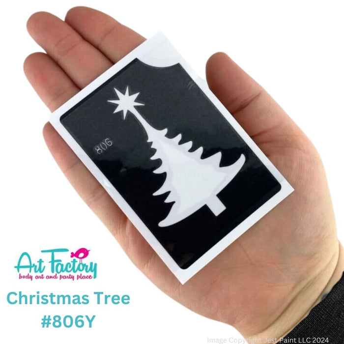 Art Factory | Glitter Tattoo Stencil - (806Y) Christmas Tree - 5 Pack - #42