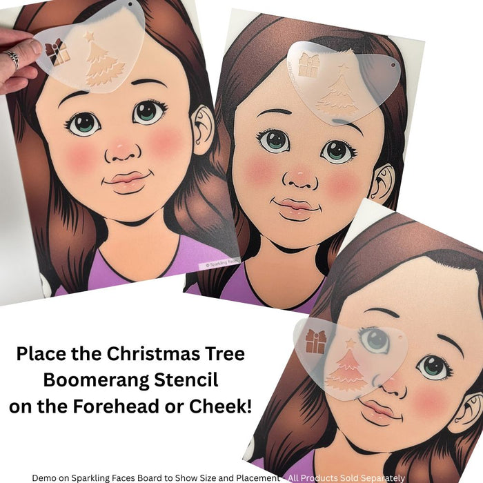 Art Factory | Boomerang Face Painting Stencil - Christmas Tree and Gift (B045)