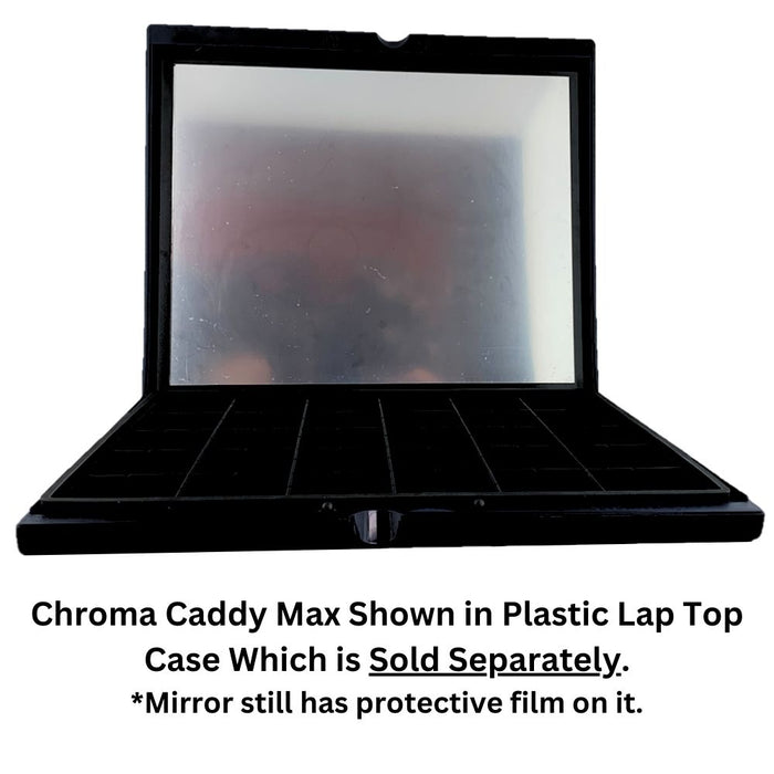 Blazin Brush | Face Painting 30 Slot Silicone Insert - Chroma Caddy MAX w /  Mirror Lid - Obsidian