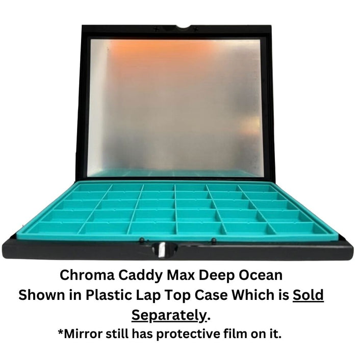 Blazin Brush | Face Painting 30 Slot Silicone Insert - Chroma Caddy MAX w /  Mirror Lid - Deep Ocean