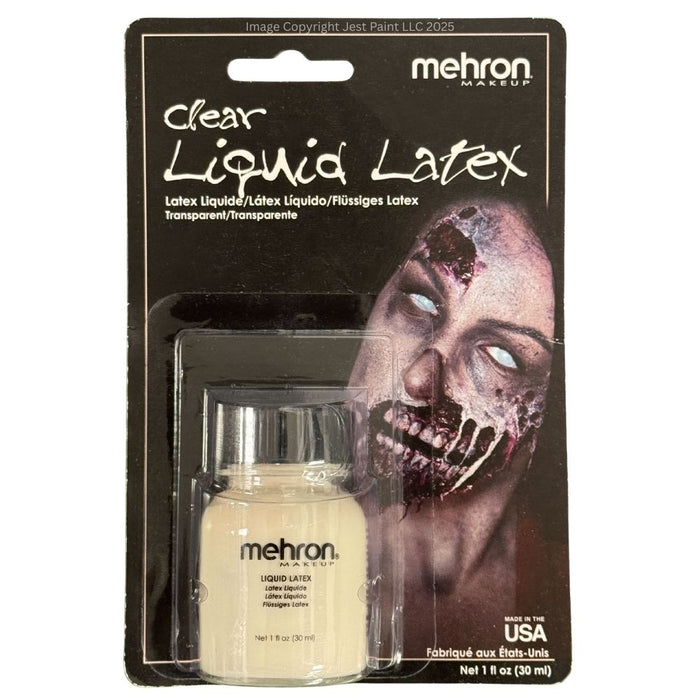 Mehron |  Liquid Latex - (7001) CLEAR (carded) - 1 fl oz.
