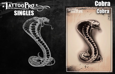Tattoo Pro  | Body Painting Stencil - SINGLES Cobra - S111
