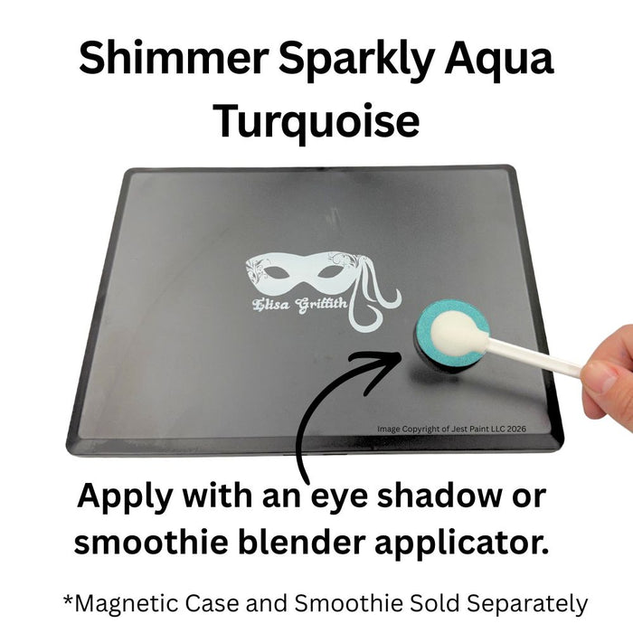 Color Me Pro Face Painting Powder by Elisa Griffith | Shimmer Sparkly Aqua Turquoise (3.5 gr)