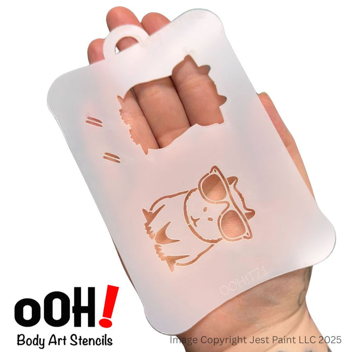 Ooh! Face Painting Stencil | Cool Capybara (T71)