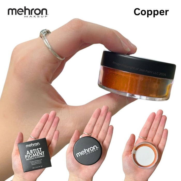 Mehron | Metallic FX Powder - Artist Pigment - COPPER - 0.15 oz / 4.1gr