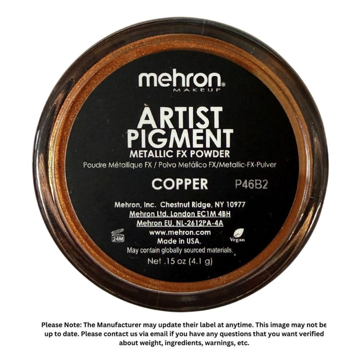 Mehron | Metallic FX Powder - Artist Pigment - COPPER - 0.15 oz / 4.1gr