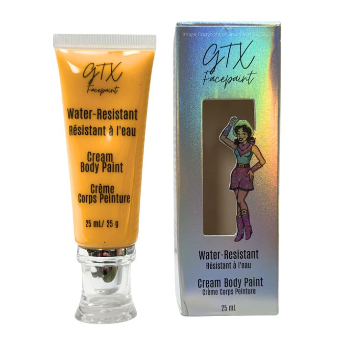 GTX Face Paint | Silicone Based Water Resistant Cream - Cornbread Yellow  - 25ml Easy Squeezy Tube