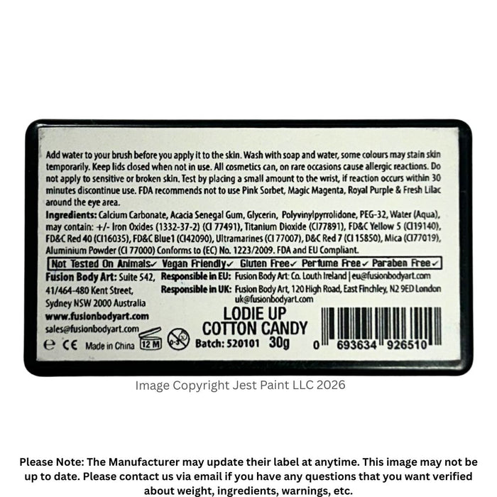 Fusion Body Art Face Paint | Split Cake | Cotton Candy by Lodie Up 30gr