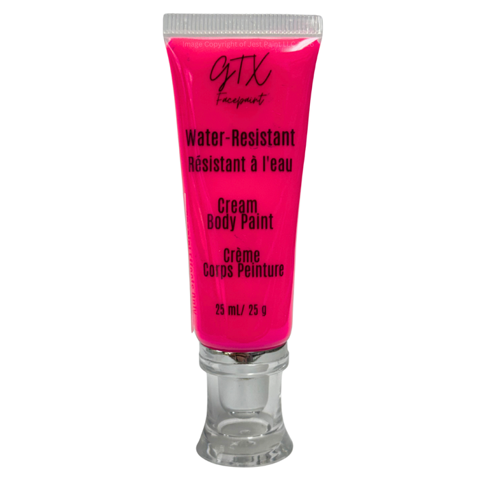 GTX Paint | Silicone Based Water Resistant Cream - Neon Crawdad Pink - 25ml Easy Squeezy Tube (SFX - Non Cosmetic)