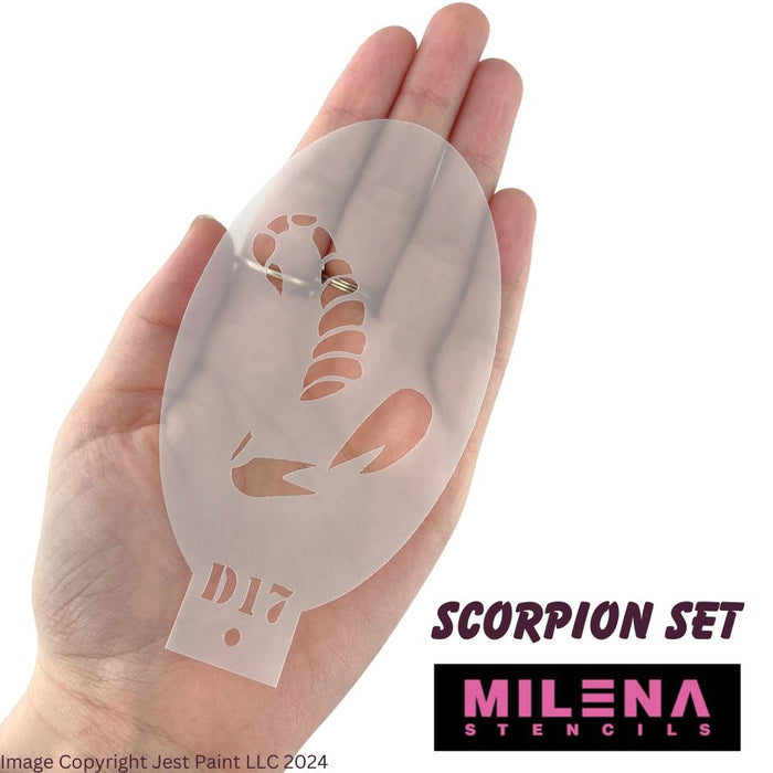MILENA STENCILS | Face Painting Stencil Set -  (Scorpion Set)  D17