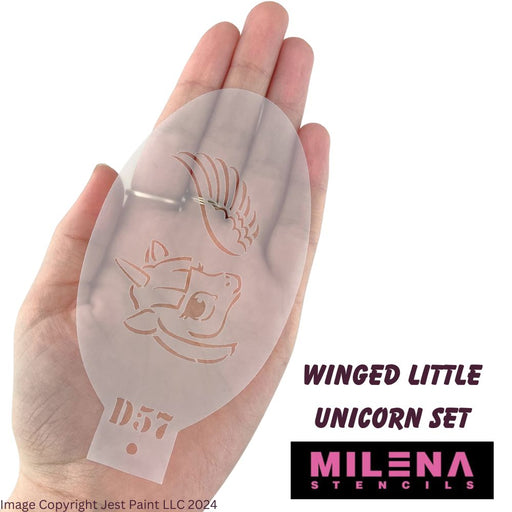 MILENA STENCILS | Face Painting Stencil Set -  (Winged Little Unicorn Set)  D57