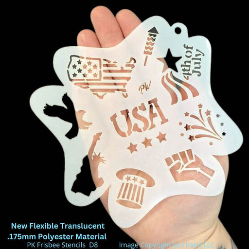 PK | FRISBEE Face Painting Stencil | NEW Mylar - Happy 4th of July -  D8