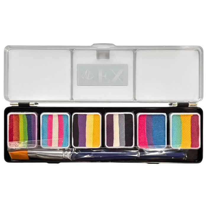 Diamond FX Face Paint | 6 x 6gr Split Cake Palette - Matte Colors - PRIDE