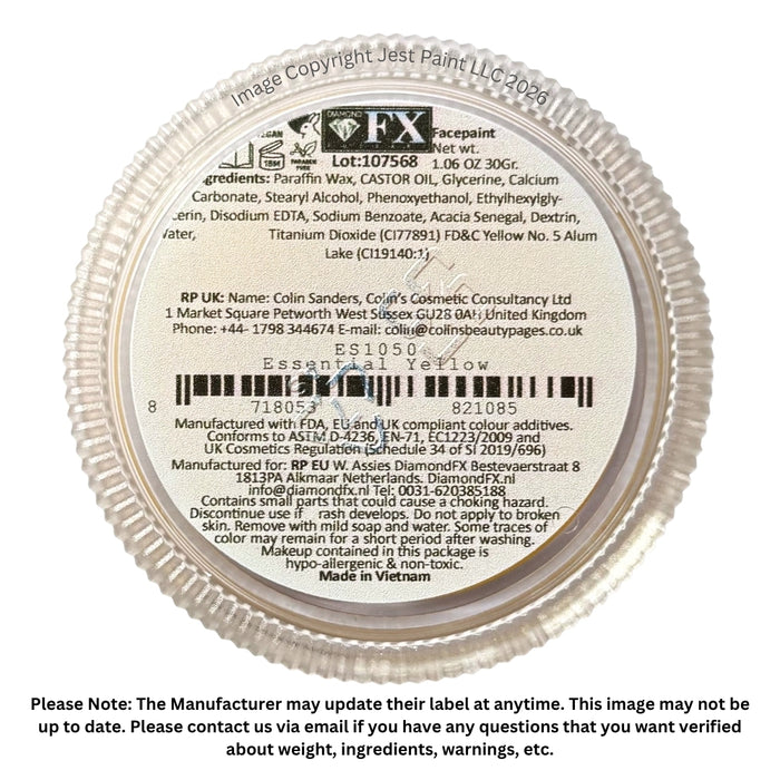 Diamond FX Face Paint Essential - Yellow 30gr