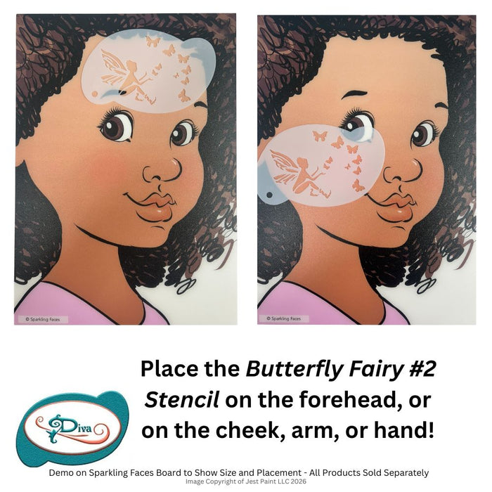 Diva Stencils | Face Painting Stencil | Butterfly Fairy #2 (00096)