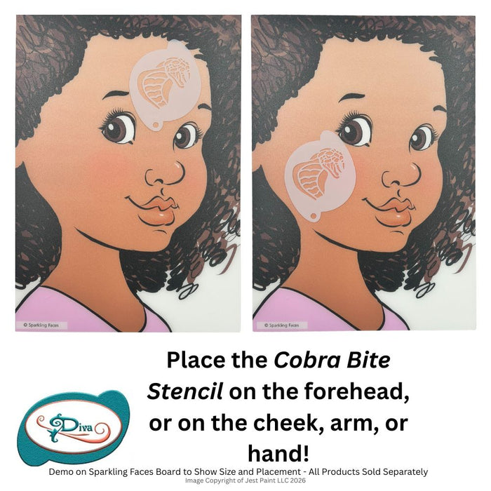 Diva Stencils | Face Painting Stencil | Cobra Bite (01259)