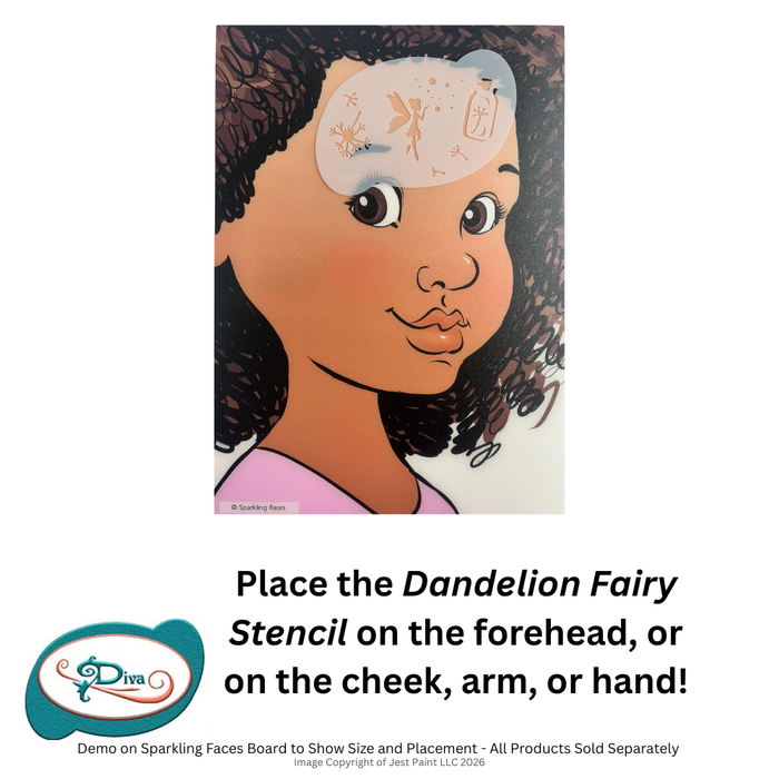 Diva Stencils | Face Painting Stencil | Dandelion Fairy (1383)