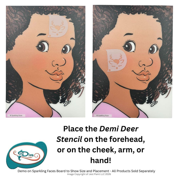 Diva Stencils | Face Painting Stencil | Demi Deer (325)