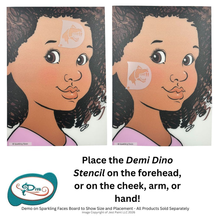 Diva Stencils | Face Painting Stencil | Demi Dino (36)