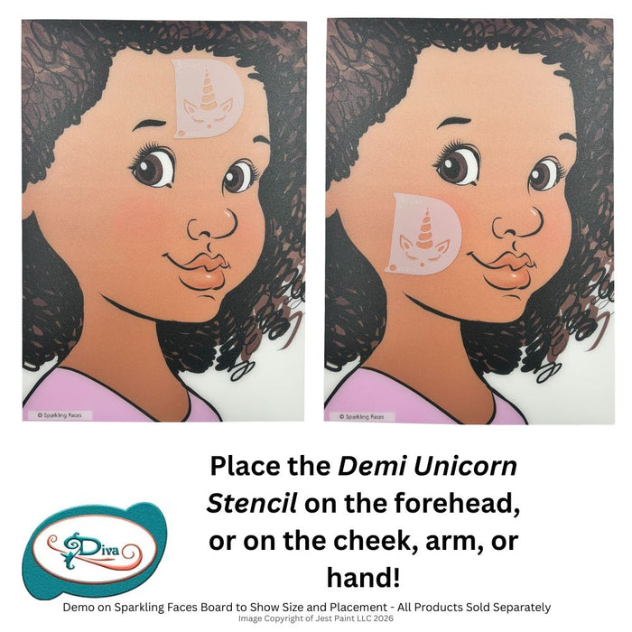 Diva Stencils | Face Painting Stencil | Demi Unicorn (333)