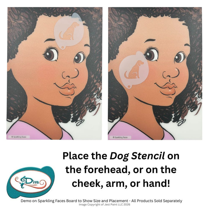 Diva Stencils | Face Painting Stencil | Dog (1377)