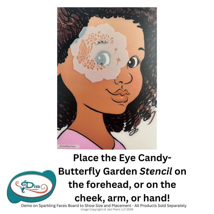 Diva Stencils | Face Painting Stencil | Eye Candy - Butterfly Garden (1426)