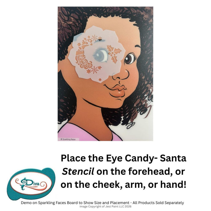 Diva Stencils | Face Painting Stencil | Eye Candy - Santa (1412)
