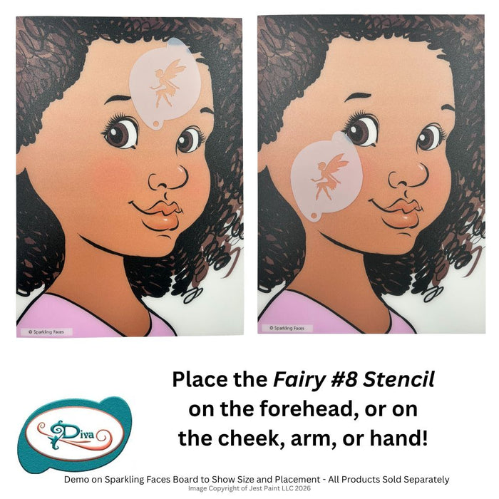 Diva Stencils | Face Painting Stencil | Fairy #8 (00001)