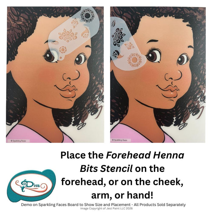 Diva Stencils | Face Painting Stencil | Forehead Henna Bits (00648)