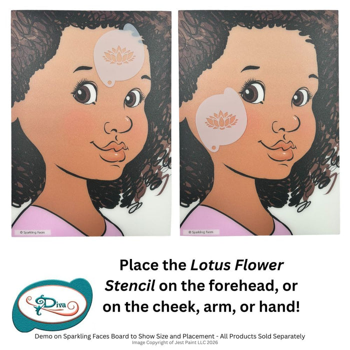 Diva Stencils | Face Painting Stencil | Lotus Flower (00397)