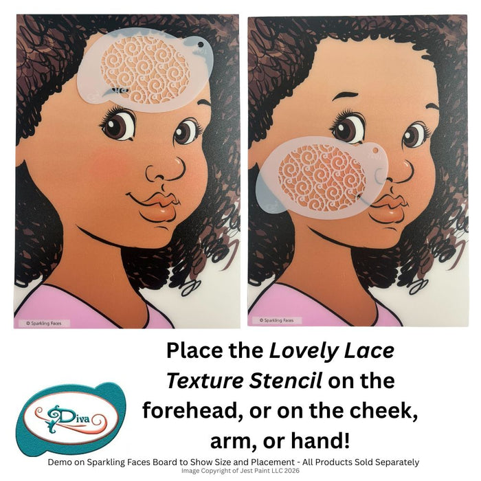 Diva Stencils | Face Painting Stencil | Lovely Lace Texture (1002)