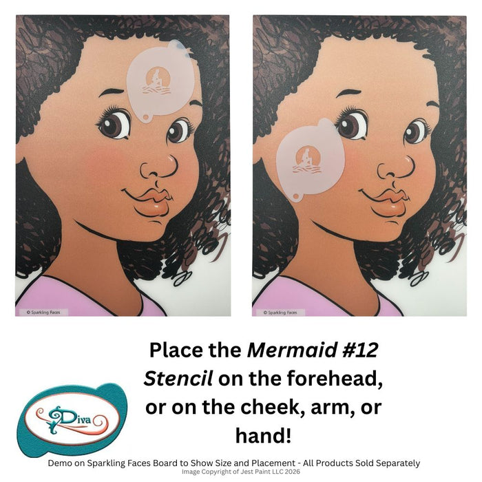Diva Stencils | Face Painting Stencil | Mermaid #12 (869)