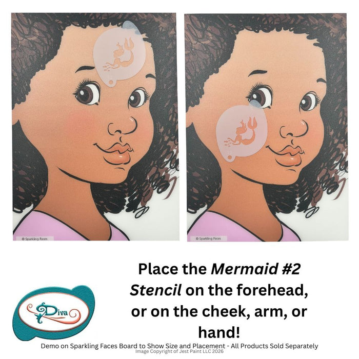 Diva Stencils | Face Painting Stencil | Mermaid #2 (00013)