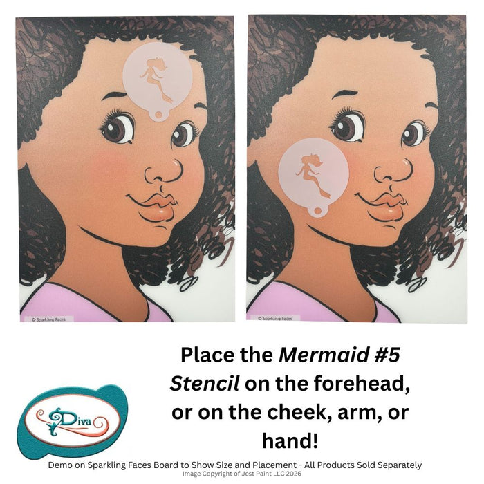 Diva Stencils | Face Painting Stencil | Mermaid #5 (00019)
