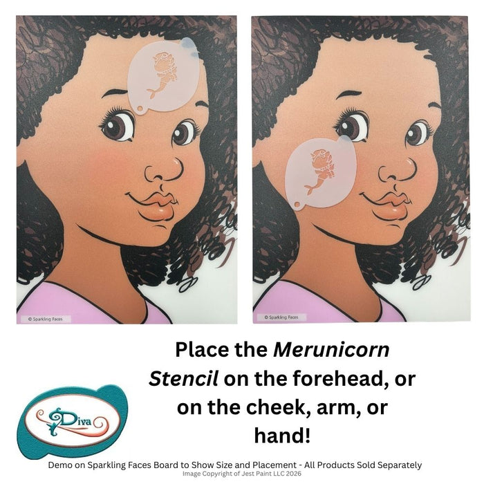 Diva Stencils | Face Painting Stencil | Merunicorn (487)