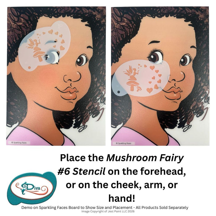 Diva Stencils | Face Painting Stencil | Mushroom Fairy #6 (00079)